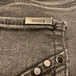 Chico's Slimming Dark Faded Wash Black Jeans-10